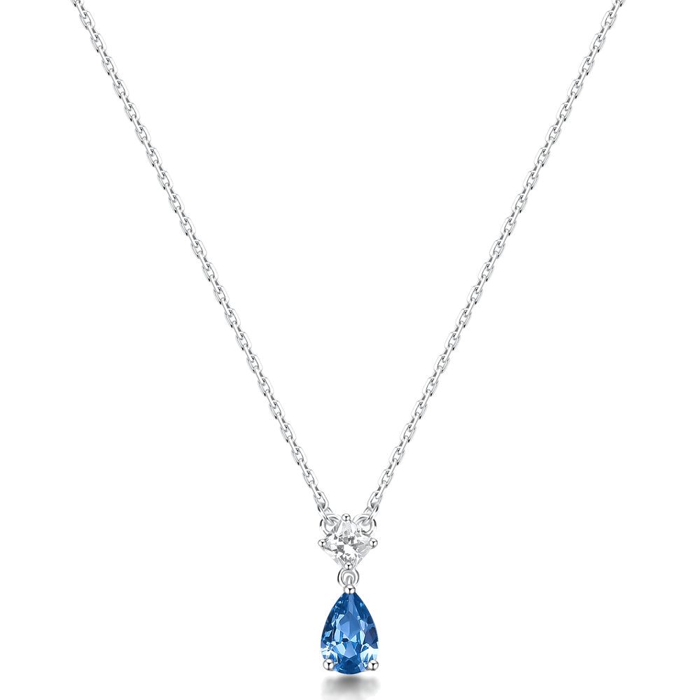Collana Girocollo Fancy in Argento con Zirconi Quadrato e Goccia Blu – Brosway FFB109