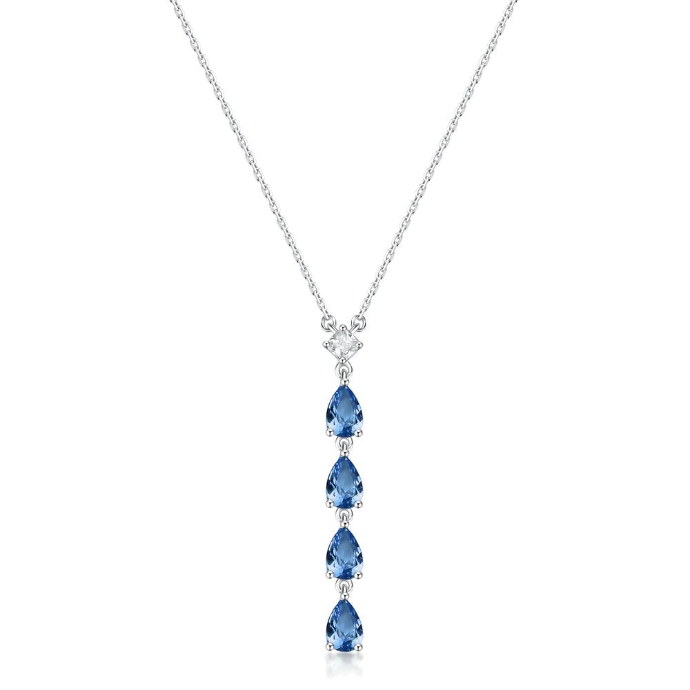 Collana Girocollo Fancy in Argento con Cascata di Gocce Blu – Brosway FFB110