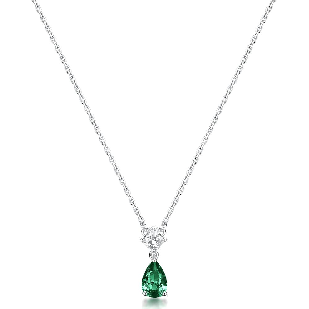 Collana Girocollo Fancy in Argento con Zircone Square e Goccia Life Green – Brosway FLG109