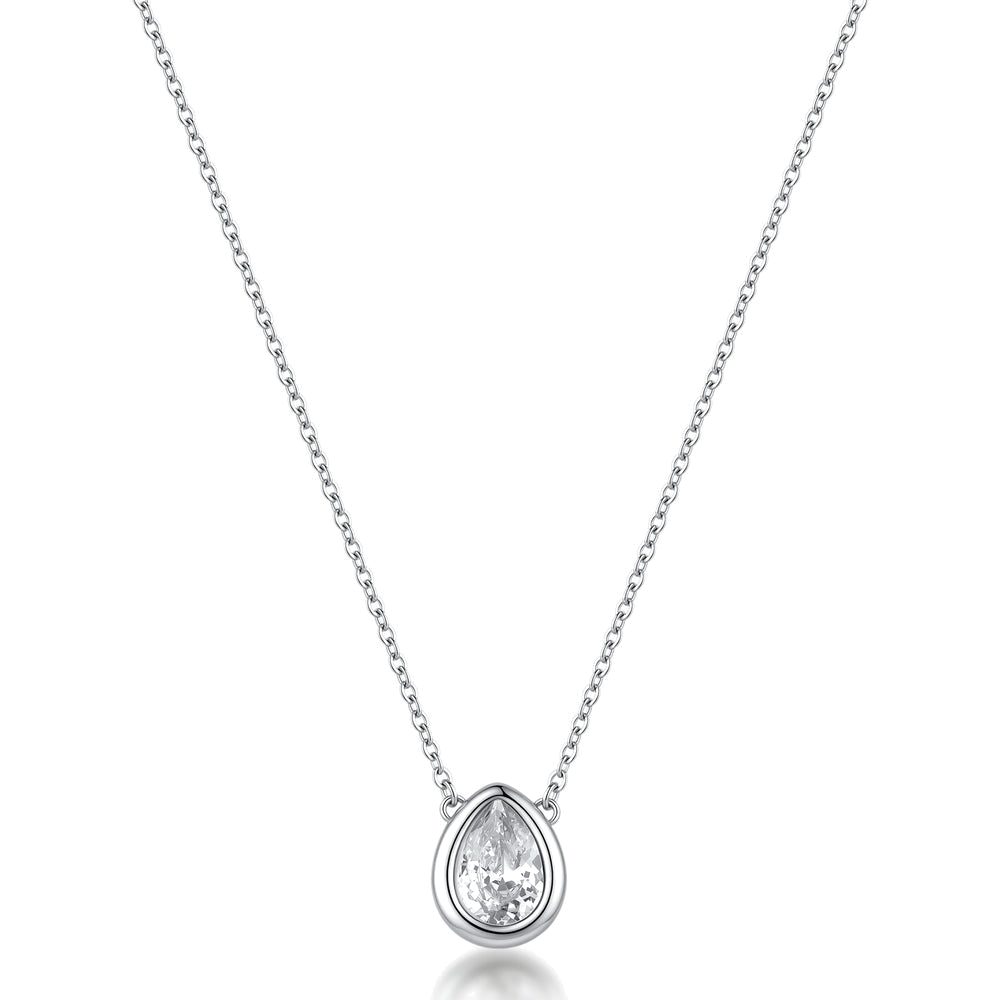 Collana Girocollo Glow in Acciaio con Goccia Centrale e Zirconi – Brosway BGW01
