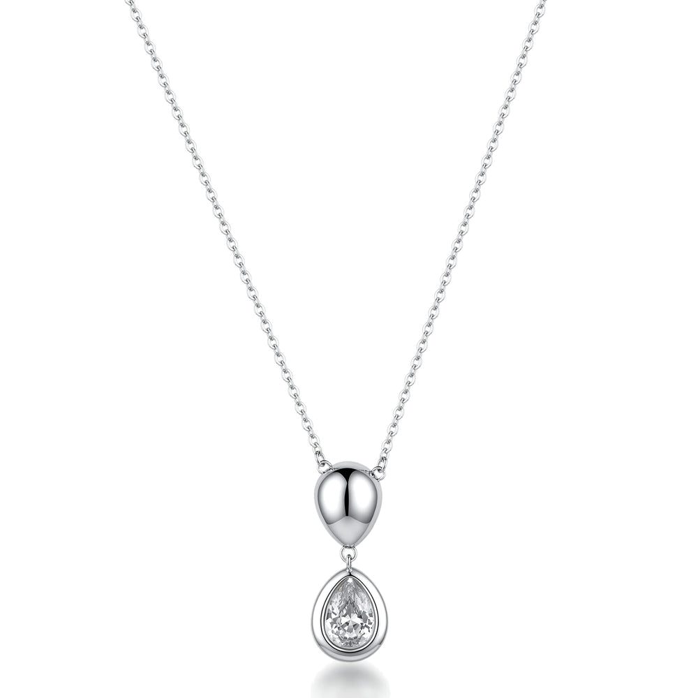 Collana Girocollo Glow in Acciaio con Pendente a Goccia e Zirconi – Brosway BGW03