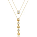 Collana Multifilo Glow Dorata in Acciaio con Pendente a Gocce e Zirconi – Brosway BGW06