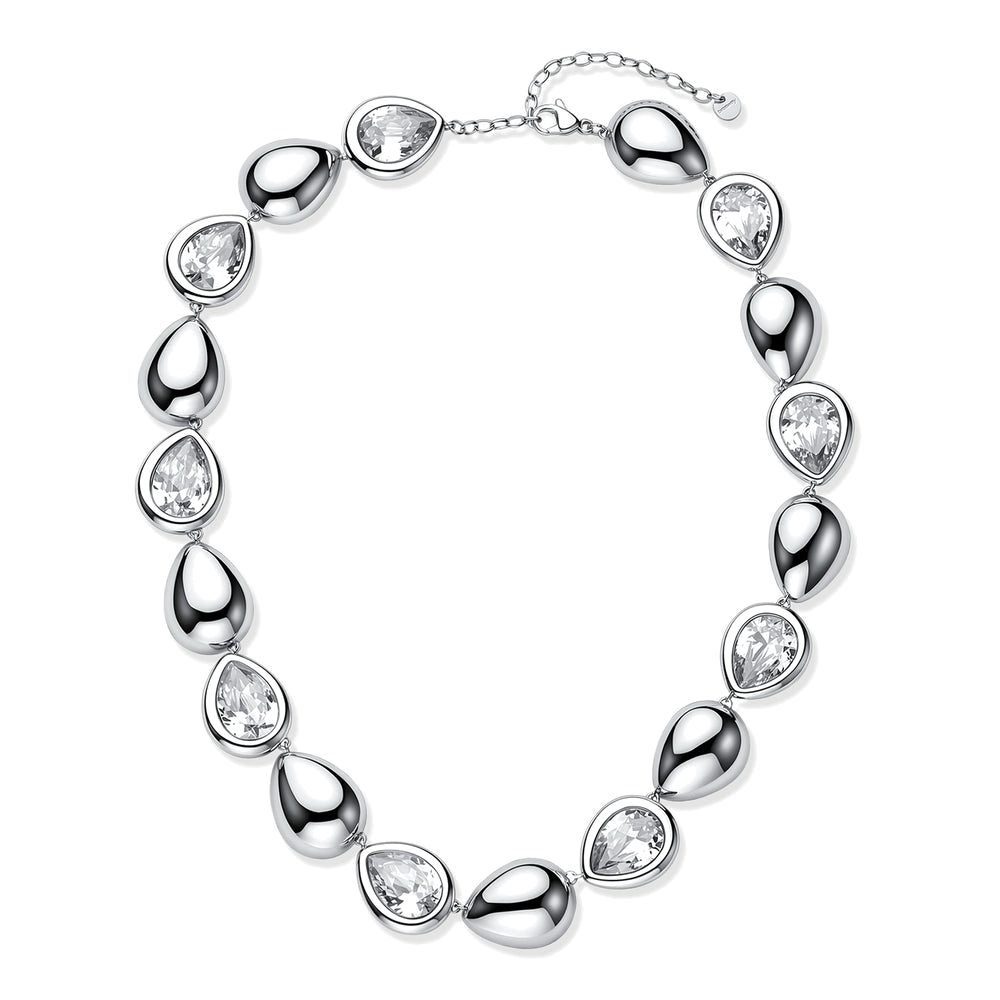 Collana Girocollo Glow in Acciaio con Gocce e Zirconi – Brosway BGW09
