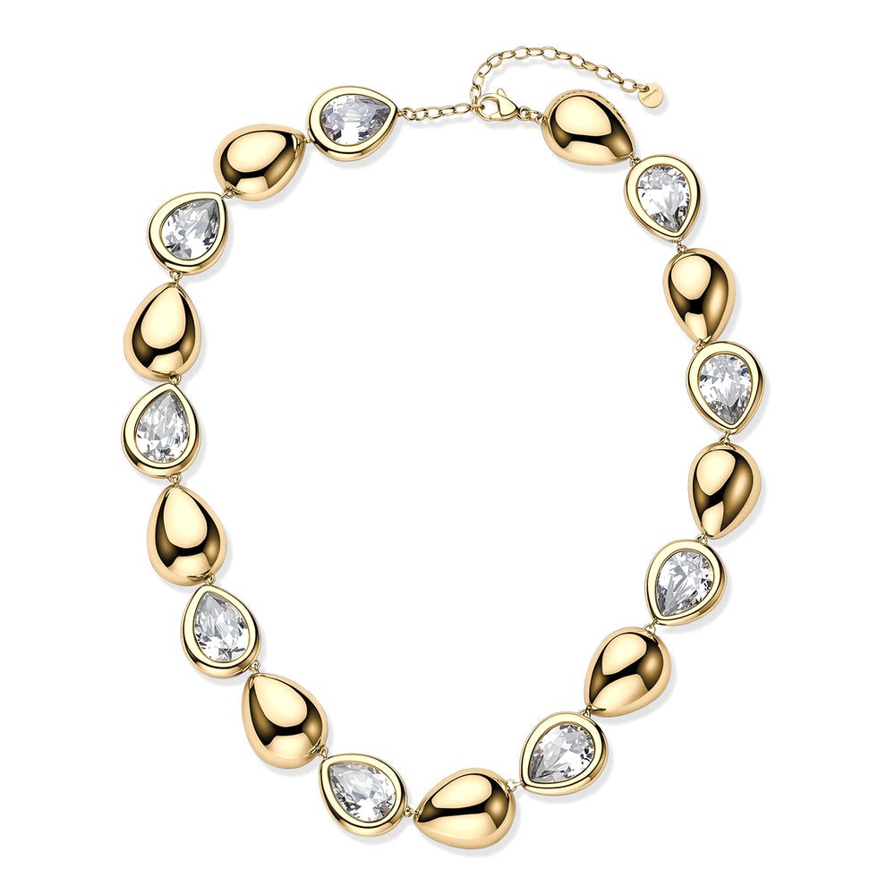 Collana Girocollo Glow Dorata in Acciaio con Gocce e Zirconi – Brosway BGW10
