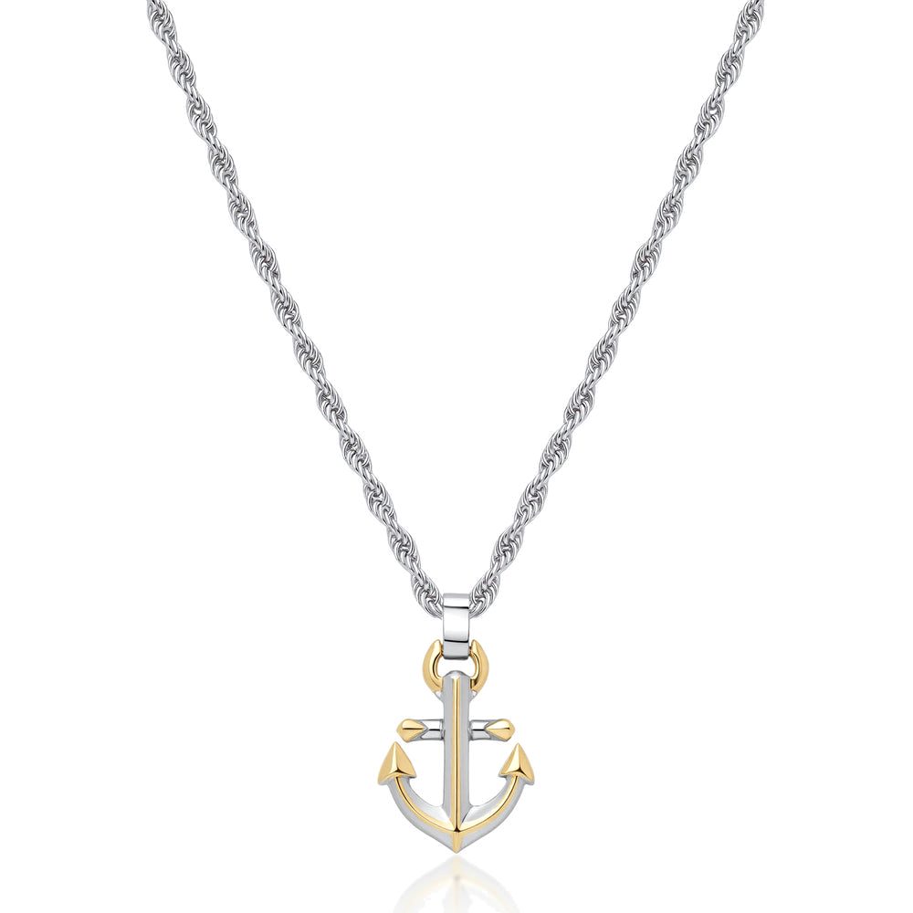 Collana Seawolf in Acciaio con Ancora e Dettagli Dorati – Brosway BWF02