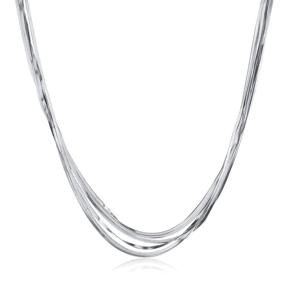 Collana Girocollo Weave in Acciaio con Catene Snake – Brosway BWV03