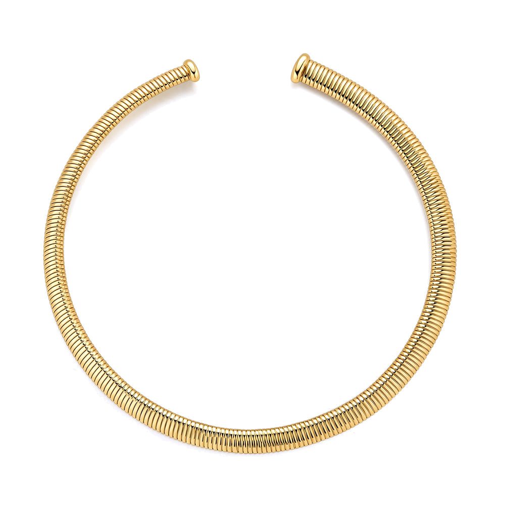 Collana Choker Rigida Weave Dorata in Acciaio con Tubogas – Brosway BWV06