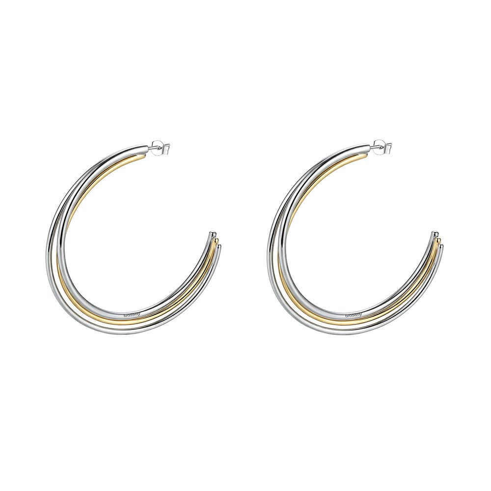 Orecchini a Cerchio Aura Bicolore in Acciaio – Brosway BAU32