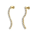Orecchini Ondulati Desideri Dorati con Zirconi – Brosway BEIE032