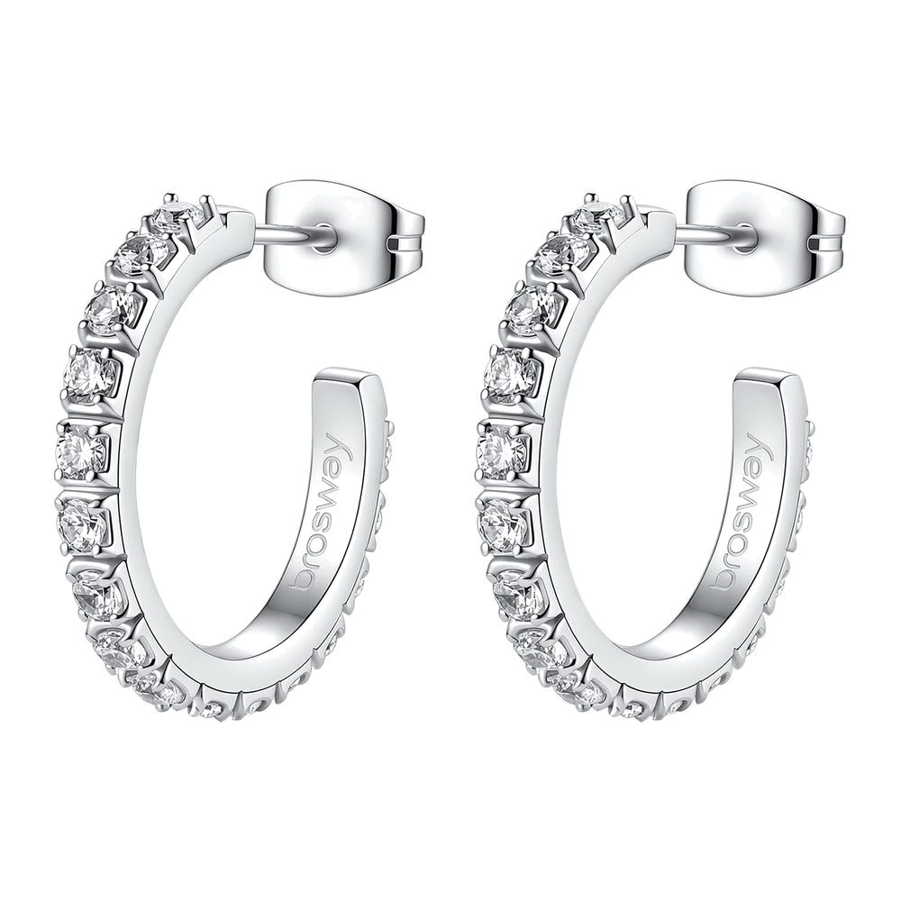 Orecchini a Cerchietto Desideri in Acciaio con Zirconi 2 cm – Brosway BEIE044