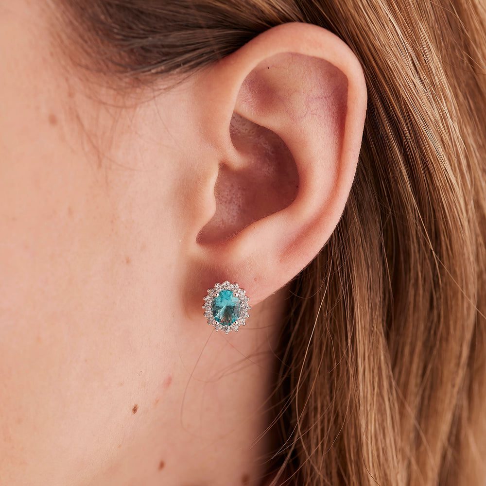 Orecchini Kate Fancy in Argento con Zirconi Ovali Paraiba – Brosway FAG18 indossato