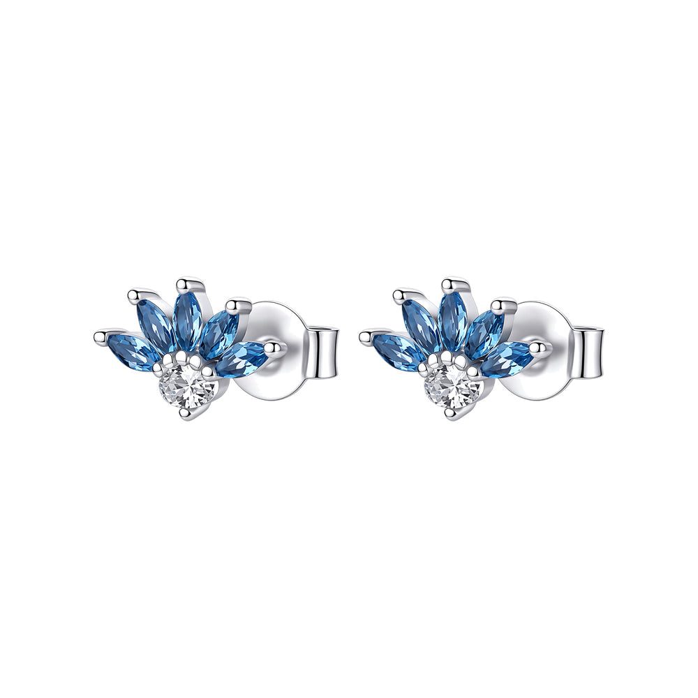 Orecchini a Lobo Fancy in Argento con Fiore e Zirconi Zaffiro – Brosway FFB139