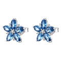 Orecchini a Lobo Fancy in Argento con Fiore e Zirconi Zaffiro – Brosway FFB146