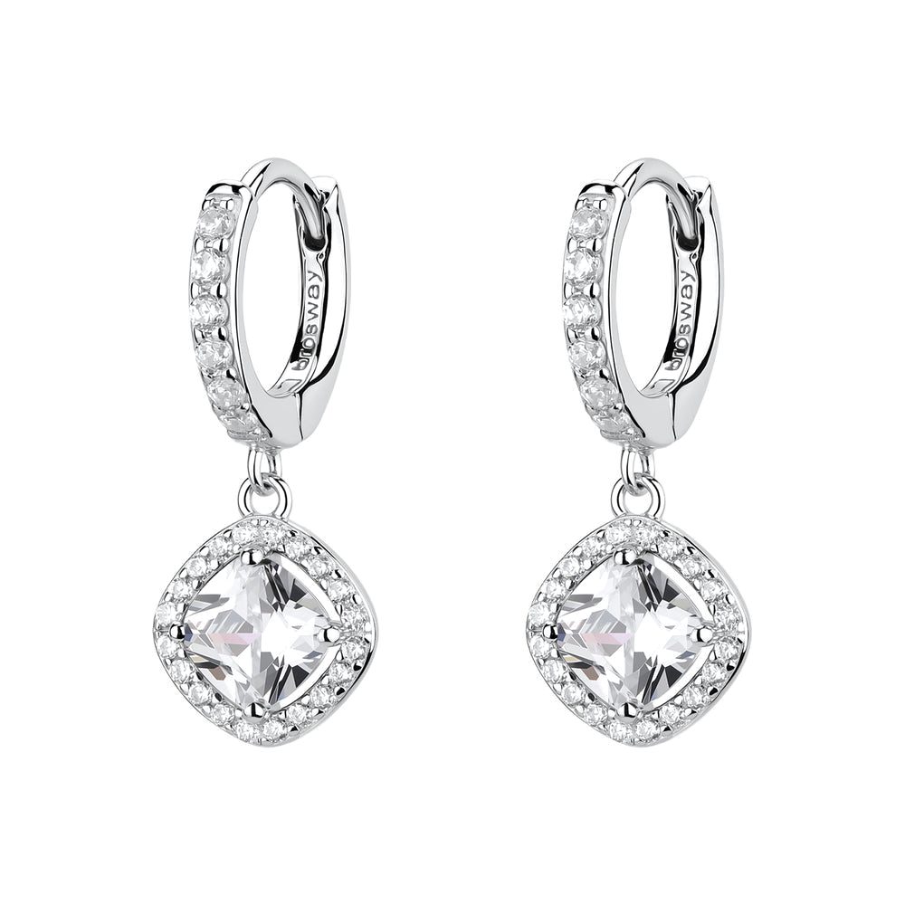Orecchini a Cerchio Fancy in Argento con Zirconi Pendenti – Brosway FIW161