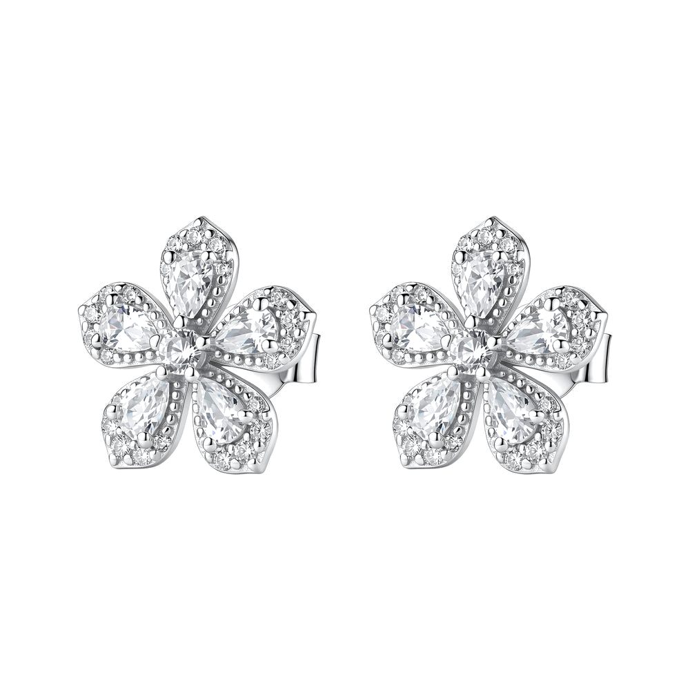 Orecchini a Lobo Fancy in Argento con Fiore e Zirconi Bianchi – Brosway FIW191