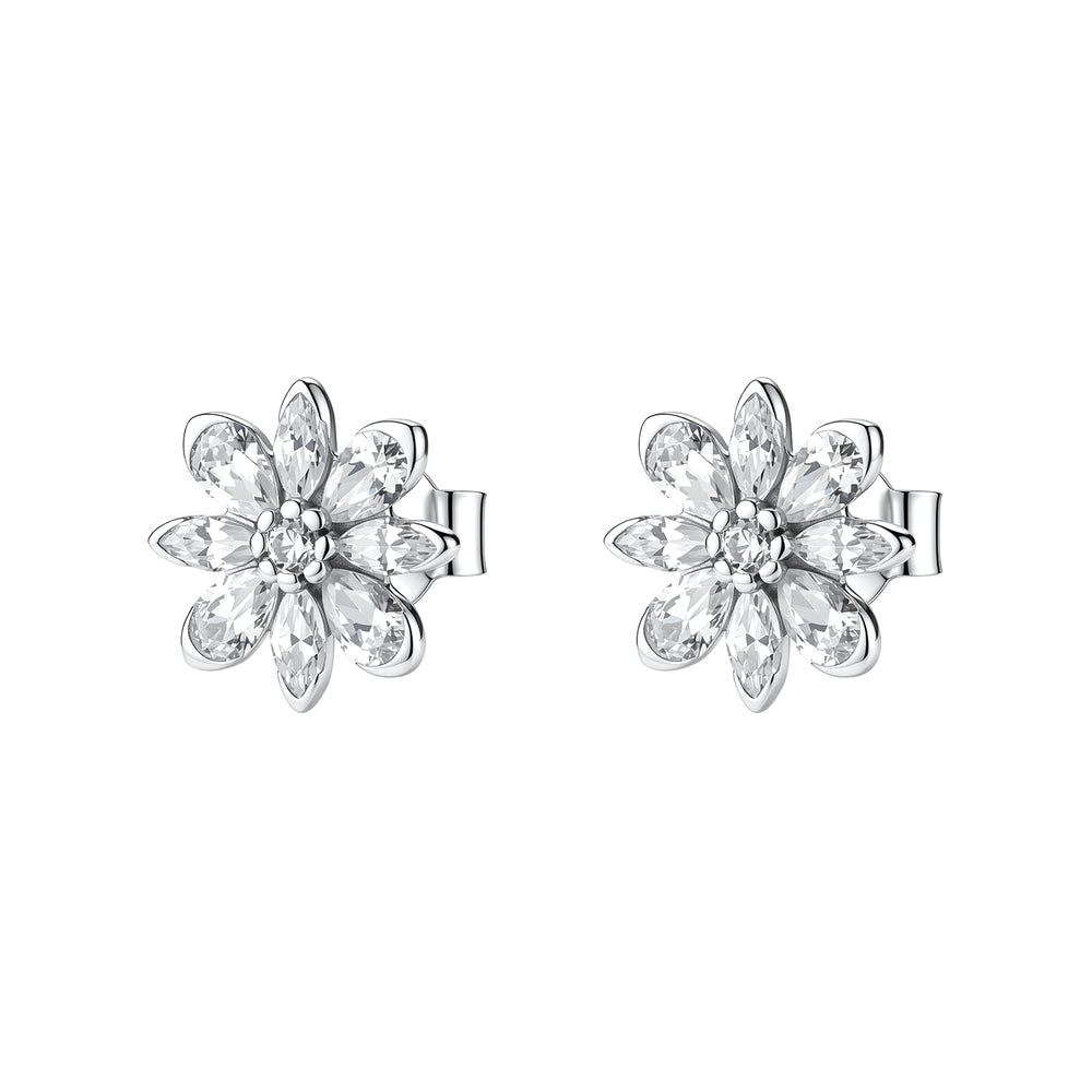 Orecchini a Lobo Fancy in Argento con Fiore e Zirconi Bianchi – Brosway FIW192