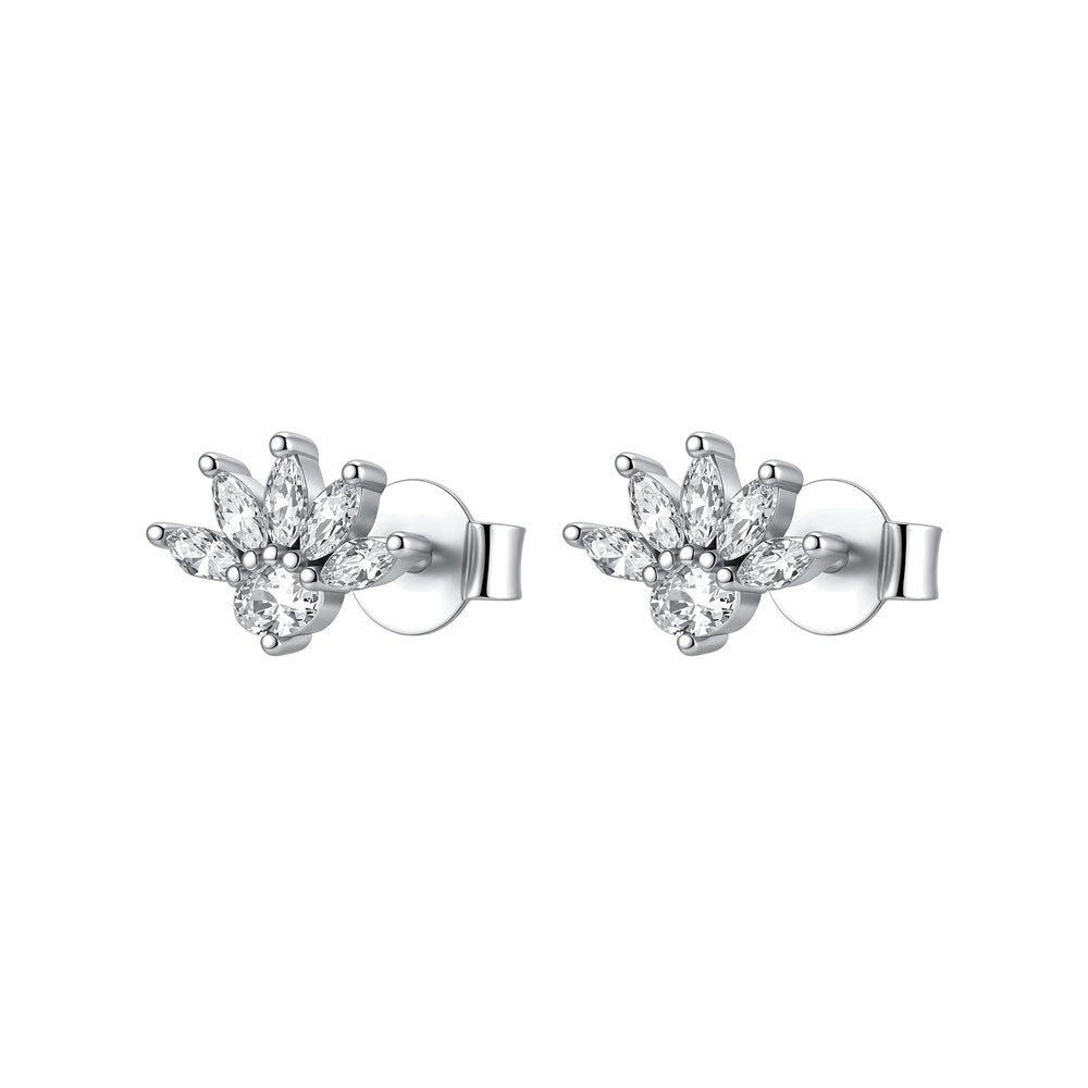 Orecchini a Lobo Fancy in Argento con Fiore e Zirconi Bianchi – Brosway FIW193