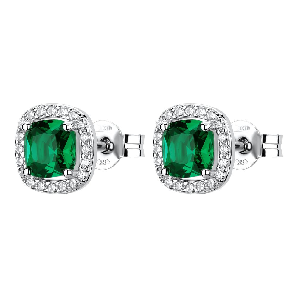 Orecchini a Lobo Fancy in Argento con Zirconi Bianchi e Life Green – Brosway FLG141
