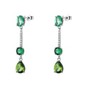Orecchini Pendenti Fancy in Argento con Zirconi Bianchi e Verdi Life Green – Brosway FLG152