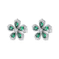 Orecchini a Lobo Fancy in Argento con Fiore e Zirconi Verdi – Brosway FLG156