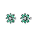 Orecchini a Lobo Fancy in Argento con Fiore e Zirconi Verdi – Brosway FLG157