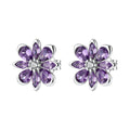 Orecchini a Lobo Fancy in Argento con Fiore e Zirconi Ametista – Brosway FMP137