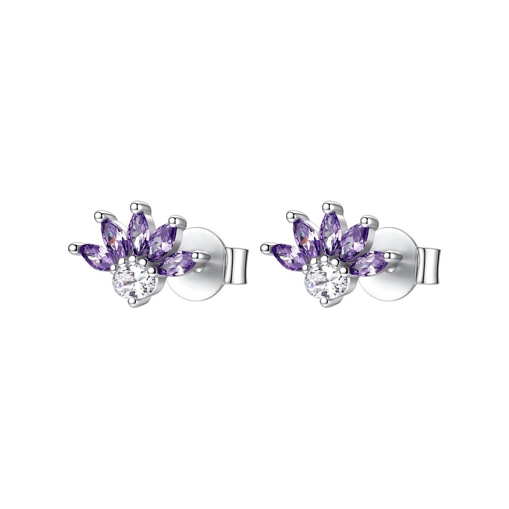 Orecchini a Lobo Fancy in Argento con Fiore e Zirconi Ametista – Brosway FMP138