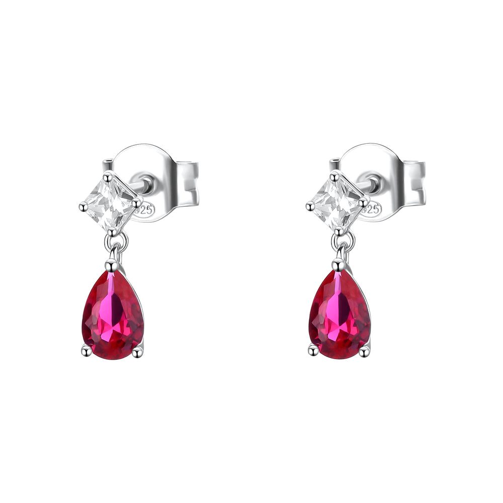 Orecchini Pendenti Fancy in Argento con Zircone Square e Goccia Passion Ruby – Brosway FPR119