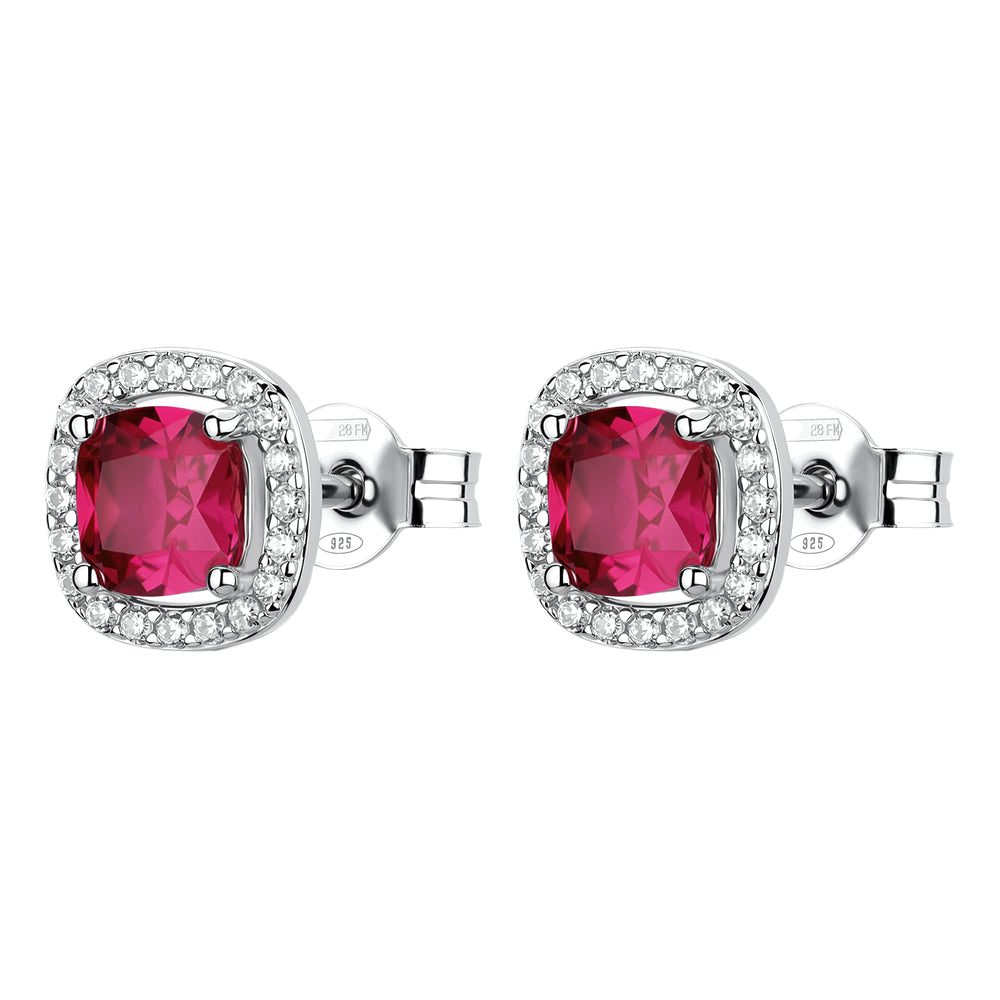 Orecchini a Lobo Fancy in Argento con Zirconi Bianchi e Passion Ruby – Brosway FPR134