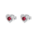 Orecchini a Lobo Fancy in Argento con Cuore e Zirconi Rubino – Brosway FPR145