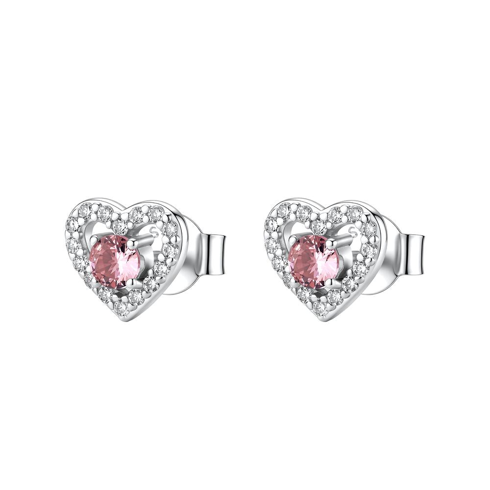 Orecchini a Lobo Fancy in Argento con Cuore e Zirconi Rosa – Brosway FTP26