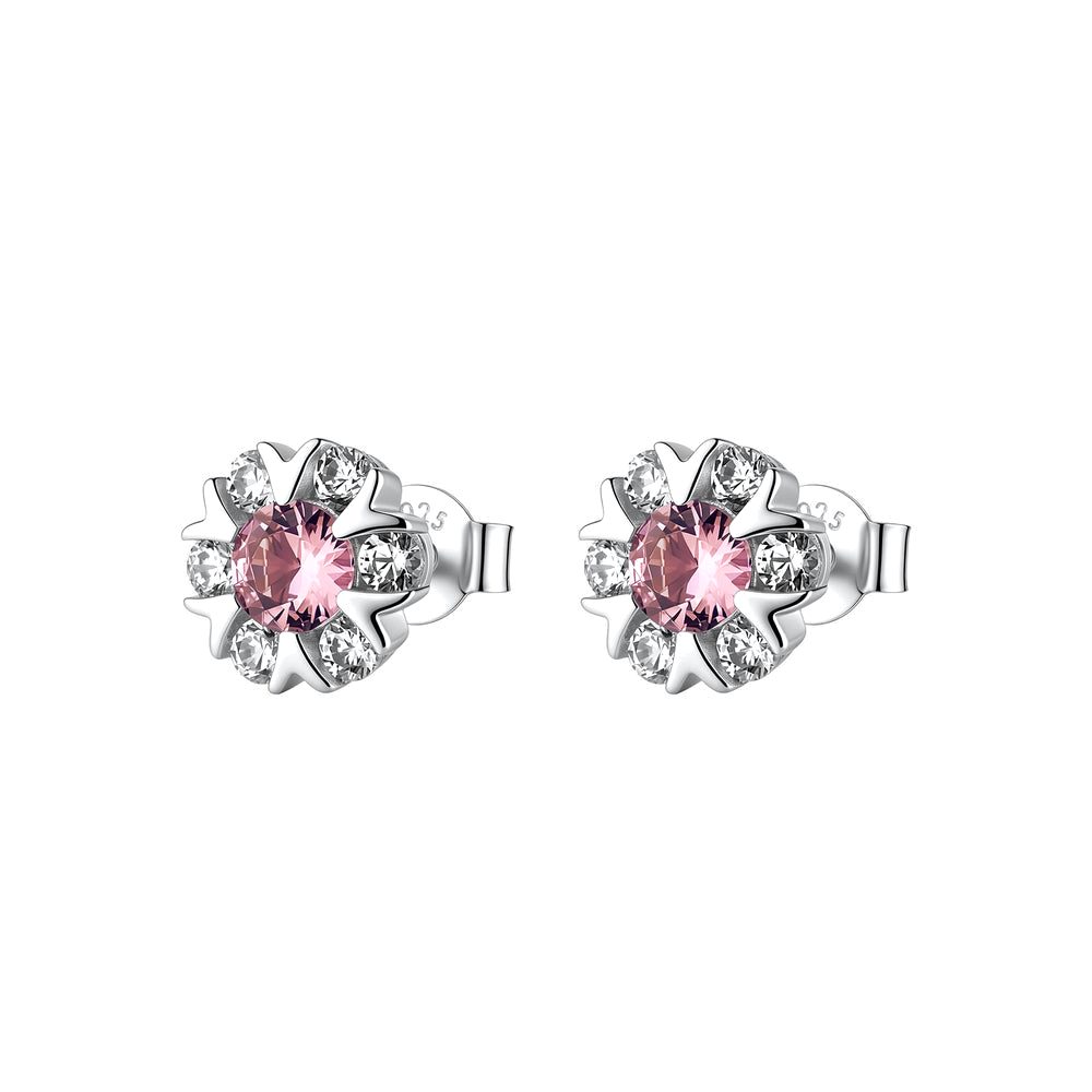 Orecchini a Lobo Fancy in Argento con Fiore e Zirconi Rosa – Brosway FTP27