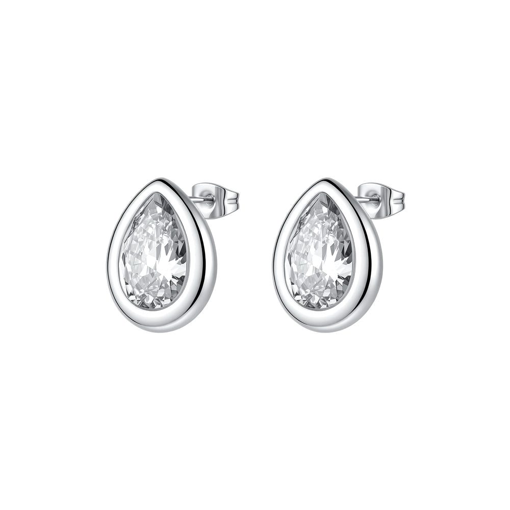 Orecchini a Lobo Glow in Acciaio con Gocce e Zirconi – Brosway BGW23