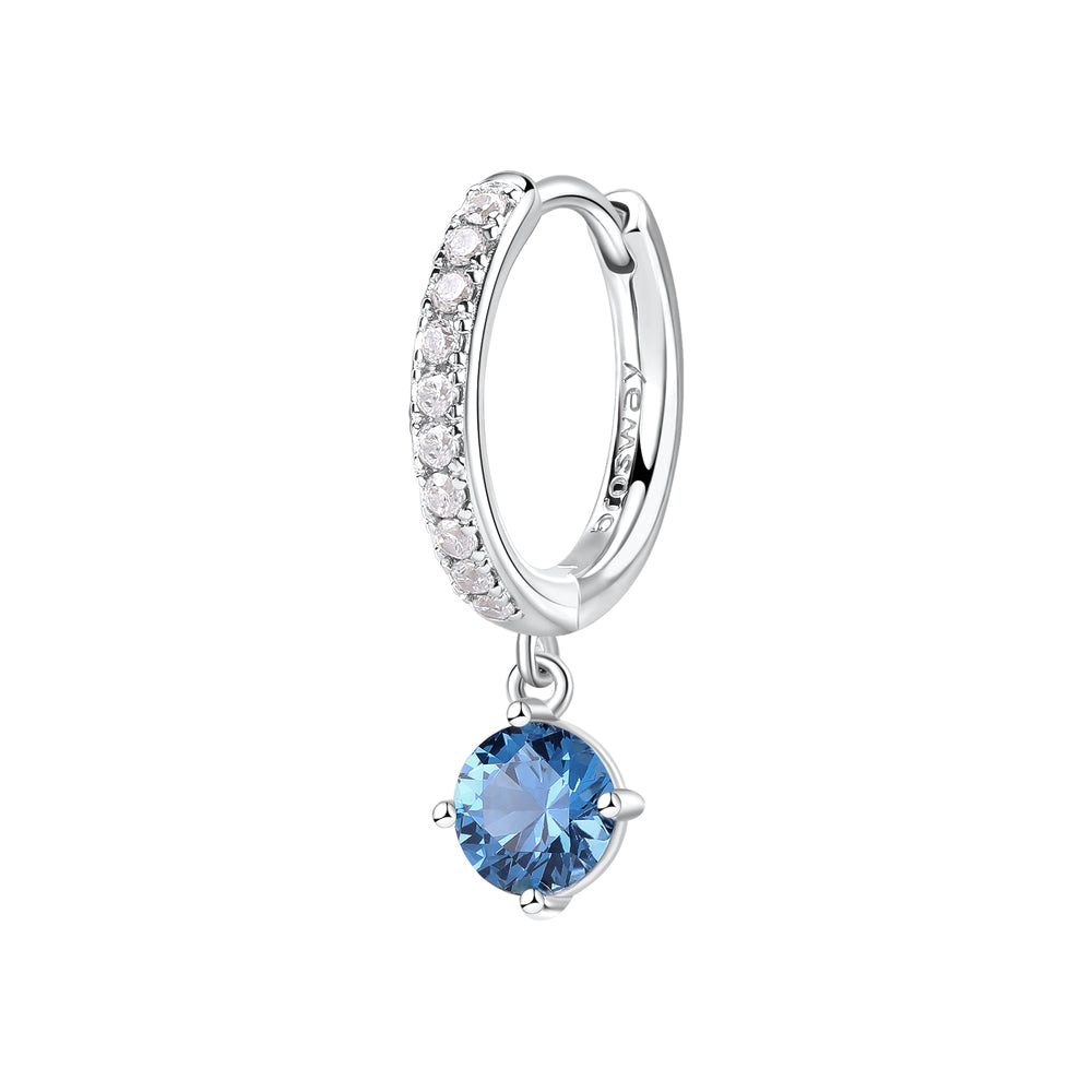 Mono Orecchino Fancy a Cerchietto in Argento con Zircone Blu Pendente – Brosway FFB82