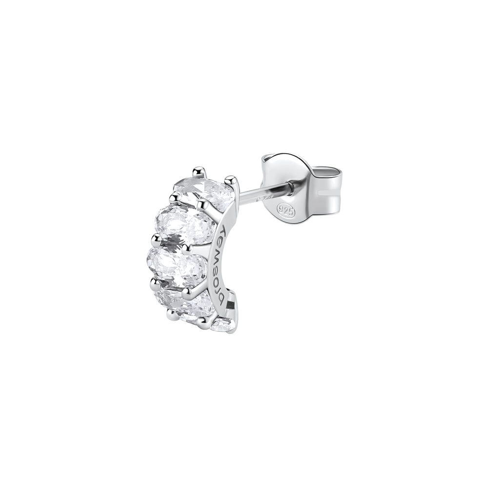 Mono Orecchino Fancy a Cerchietto in Argento con Zirconi Ovali – Brosway FIW13