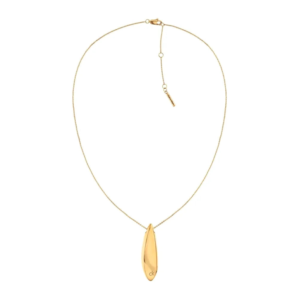 CALVIN KLEIN Collana Sculptural con pendente a goccia dorata 35000814