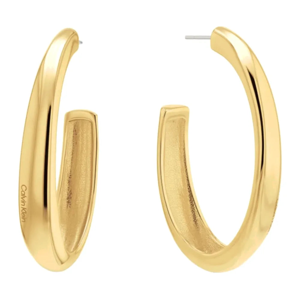 CALVIN KLEIN Orecchini a cerchio larghi Sculptural dorati 35000836