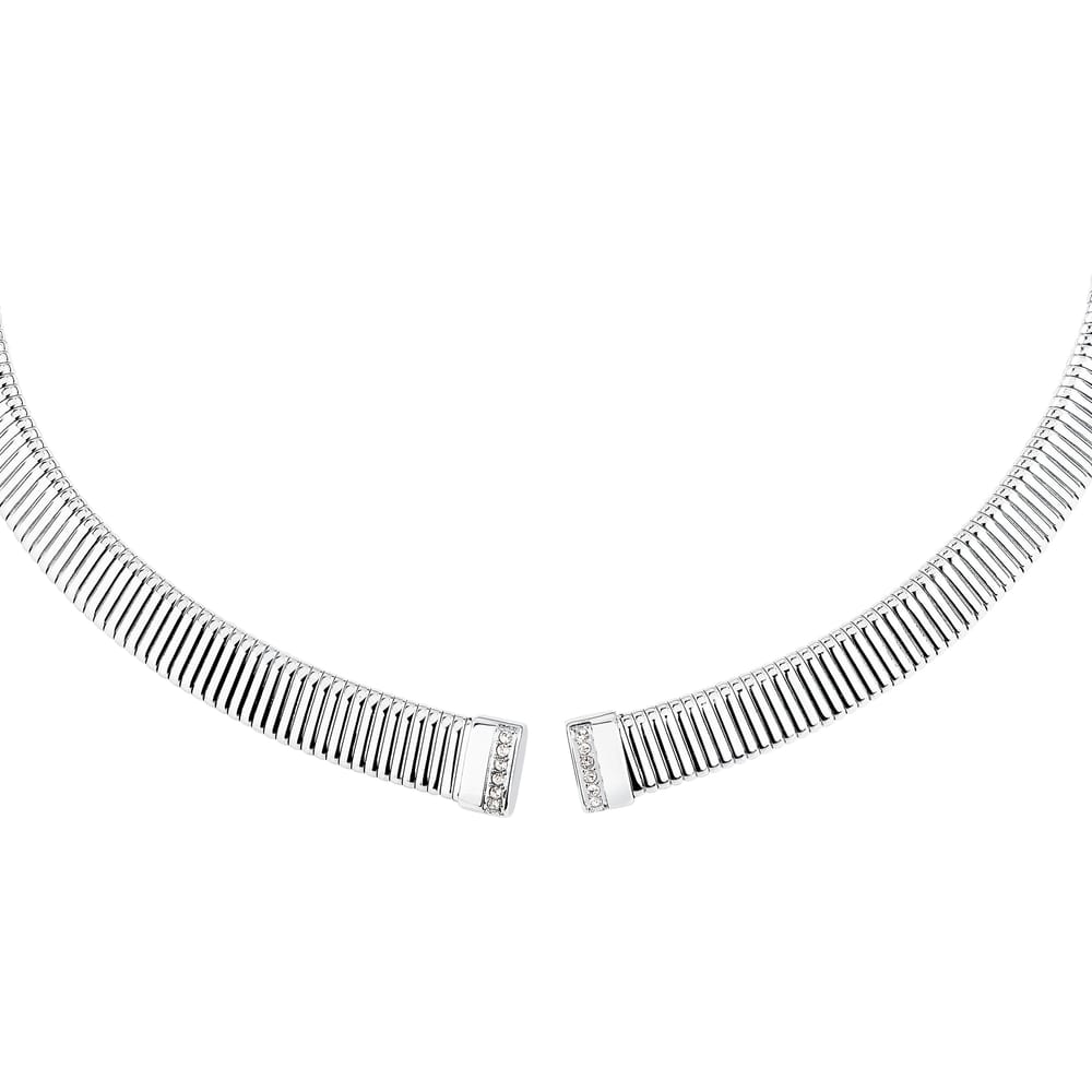 Collana Onda a Catena in Acciaio e Cristalli Bianchi – Morellato SAZP02