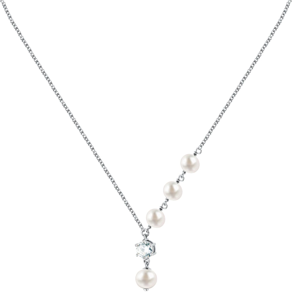 Collana Perla con Pendente in Argento e Zirconi Bianchi – Morellato SXU55