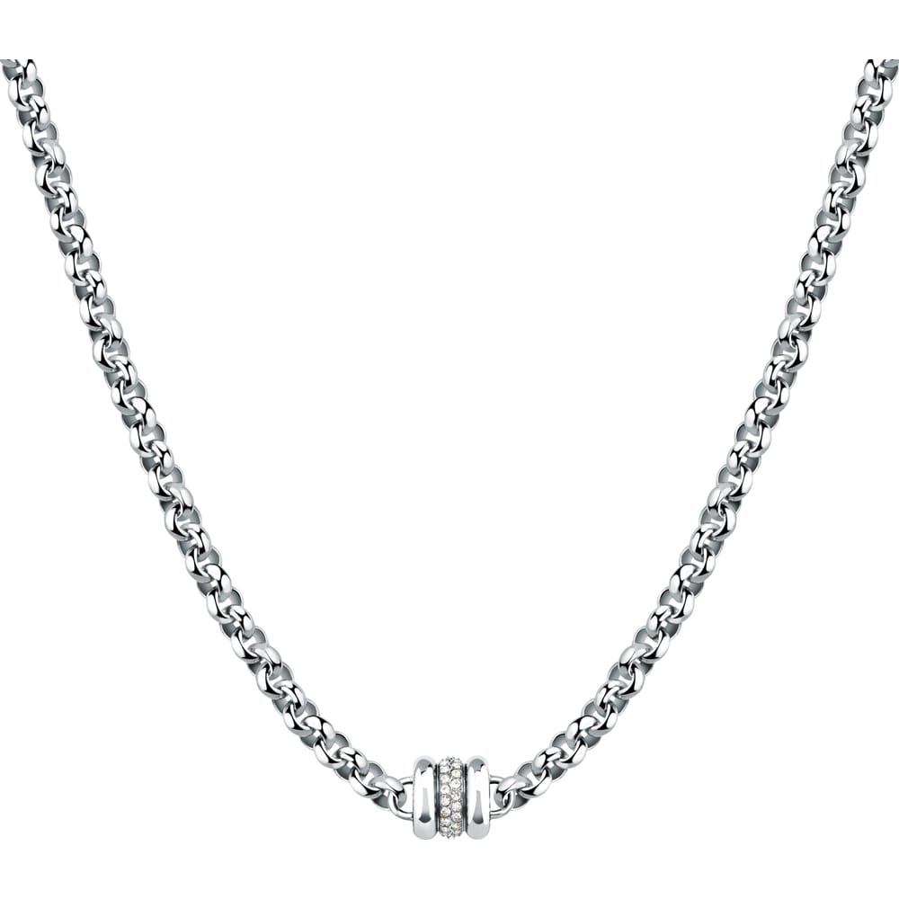Collana Vintage a Catena in Acciaio e Cristalli Bianchi – Morellato SAZJ12