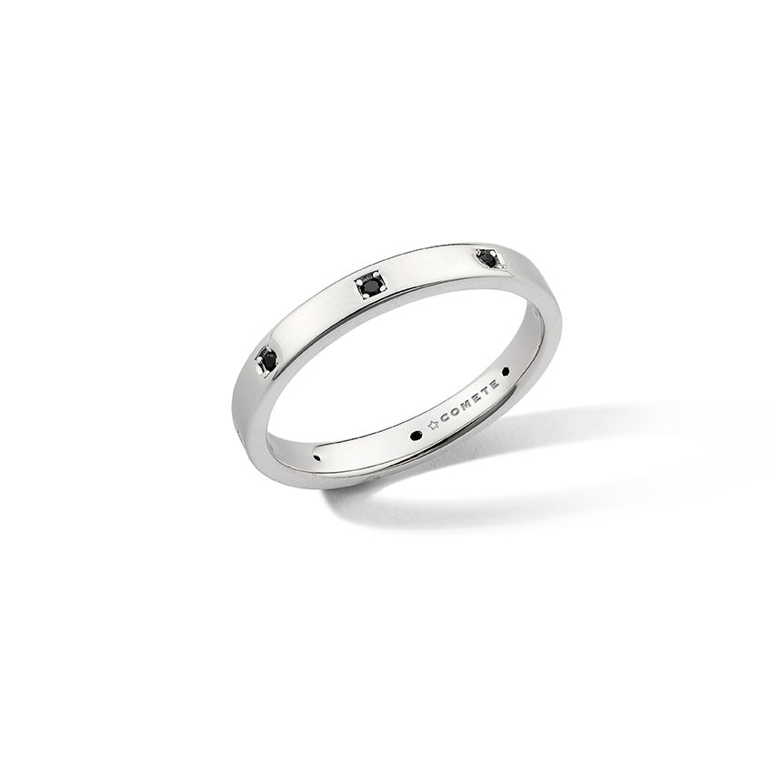 Comete Anello in Argento rodiato, zirconi neri – UAN132