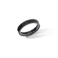 Comete Anello in Argento rutenio con zirconi neri – UAN133