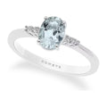 Comete Anello in Oro 18KT, Diamanti bianchi e Acquamarina ovale – ANQ296
