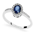 Comete Anello in Oro 18KT, Diamanti bianchi e Zaffiro blu ovale – ANB2700
