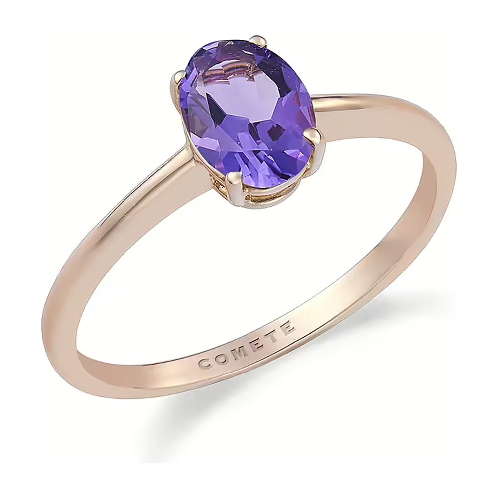 Comete Anello in Oro rosa 18KT e Ametista ovale – ANB2697