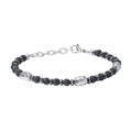 Comete Bracciale Acciaio con Pietra Lavica ed Ematite – UBR1206
