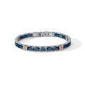 Comete Bracciale Acciaio con PVD rosè, ceramica blu e zirconi bianchi – UBR1249
