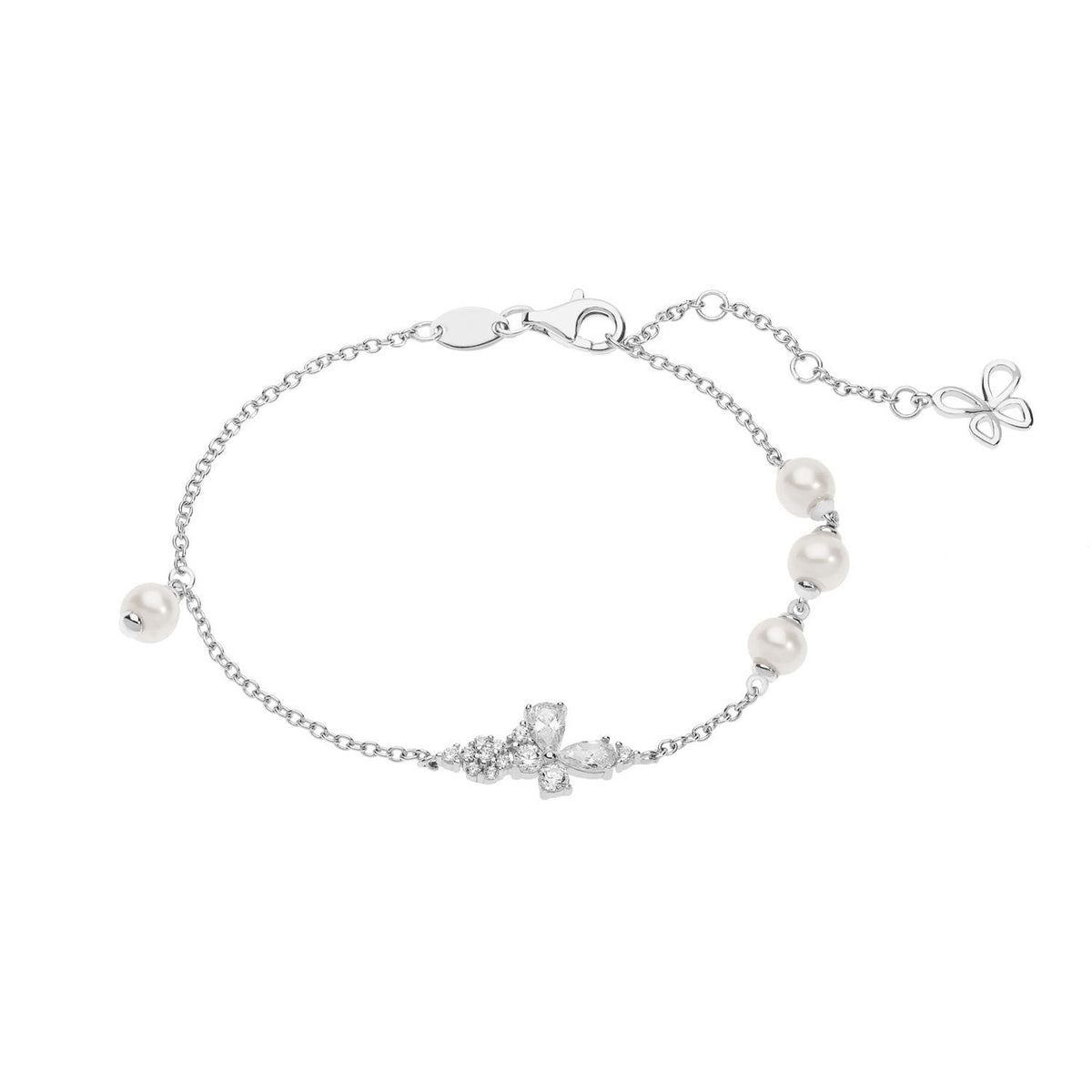 Comete Bracciale Farfalla in Argento con zirconi e perle – BRA167