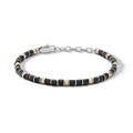 Comete Bracciale in Acciaio con ematite nera e PVD giallo – UBR1327