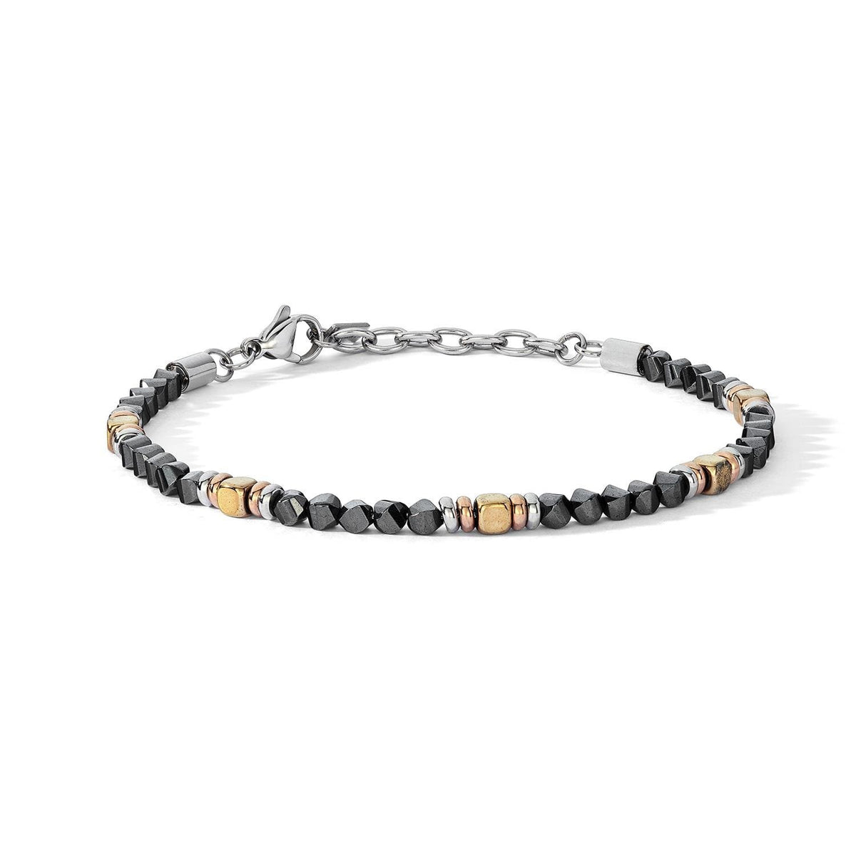 Comete Bracciale in Acciaio con ematite, PVD rosè e giallo – UBR1224